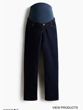 H&M Women's Dark Indigo Straight Leg Maternity Jeans